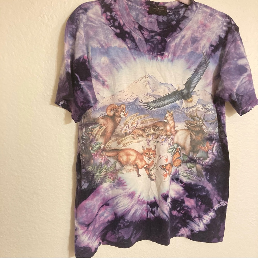 Chapman Graphics vintage tie dye forest animal tee